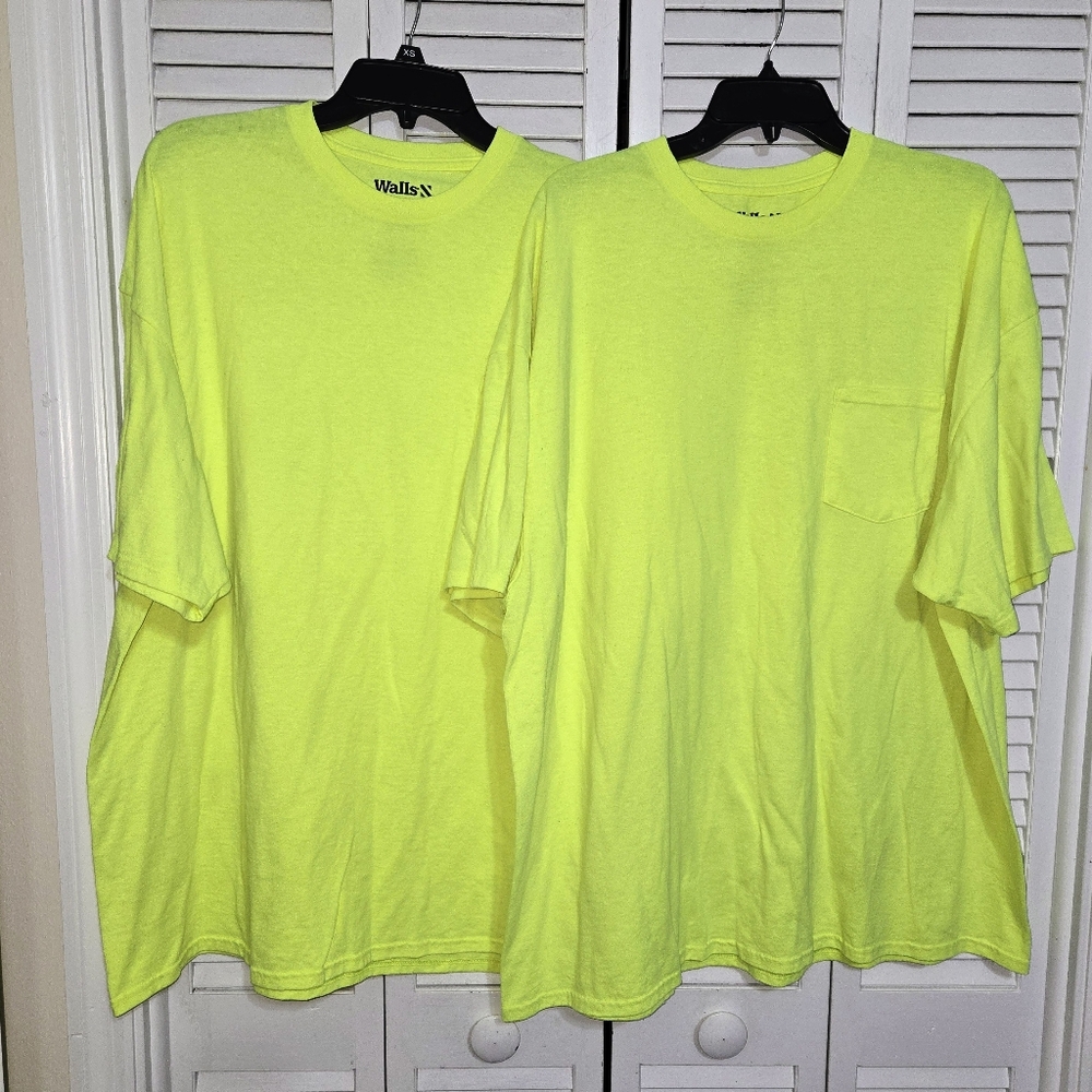 Walls Men's 2X Neon Pocket Tees 2pcs
